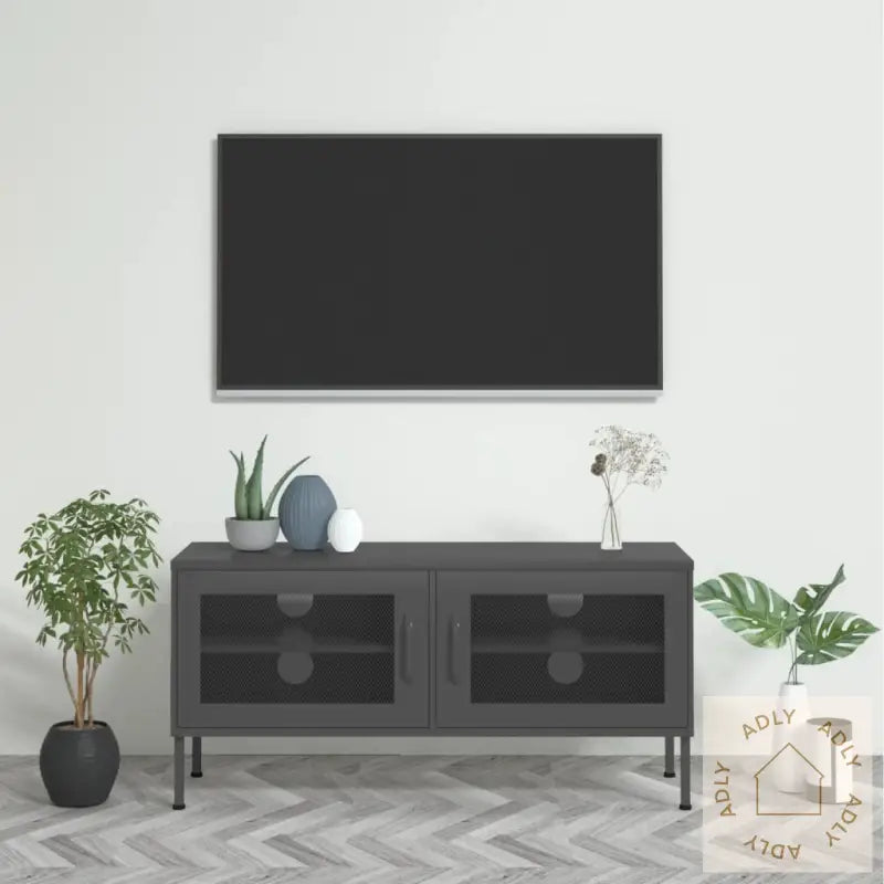 Tv-Benk Antrasitt 105X35X50 Cm Stål