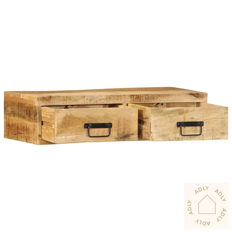 Veggmontert Tv-Benk 80X30X19 Cm Grovt Heltre Mangotre
