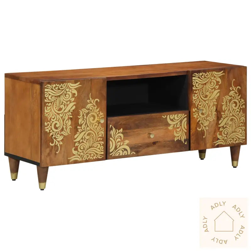 Tv-Skap 105X33X46 Cm Solid Tre Mango