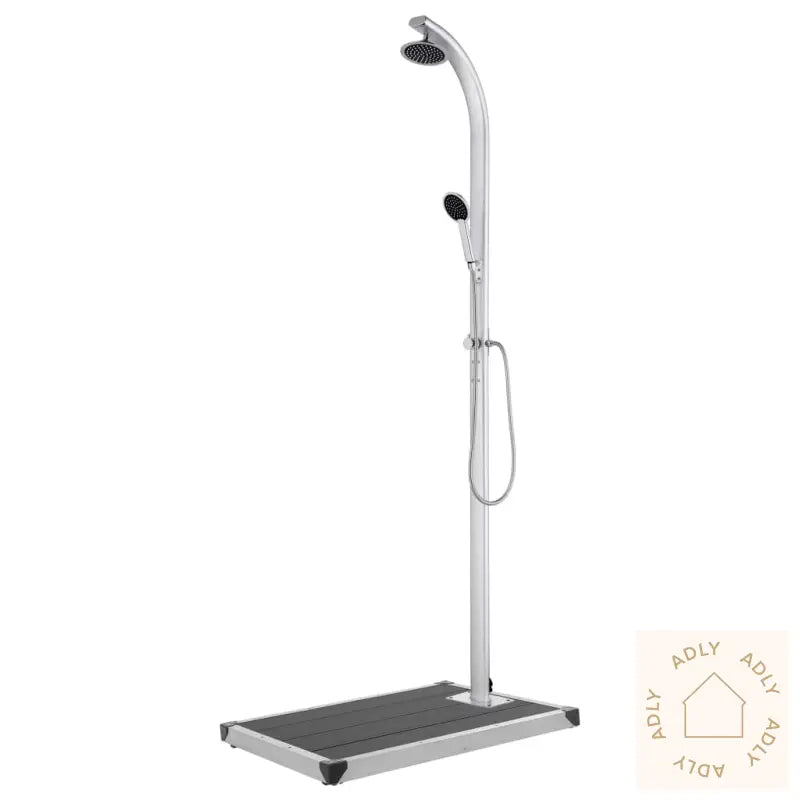 Hagedusj Med Grått Dusjbrett 220 Cm Aluminium