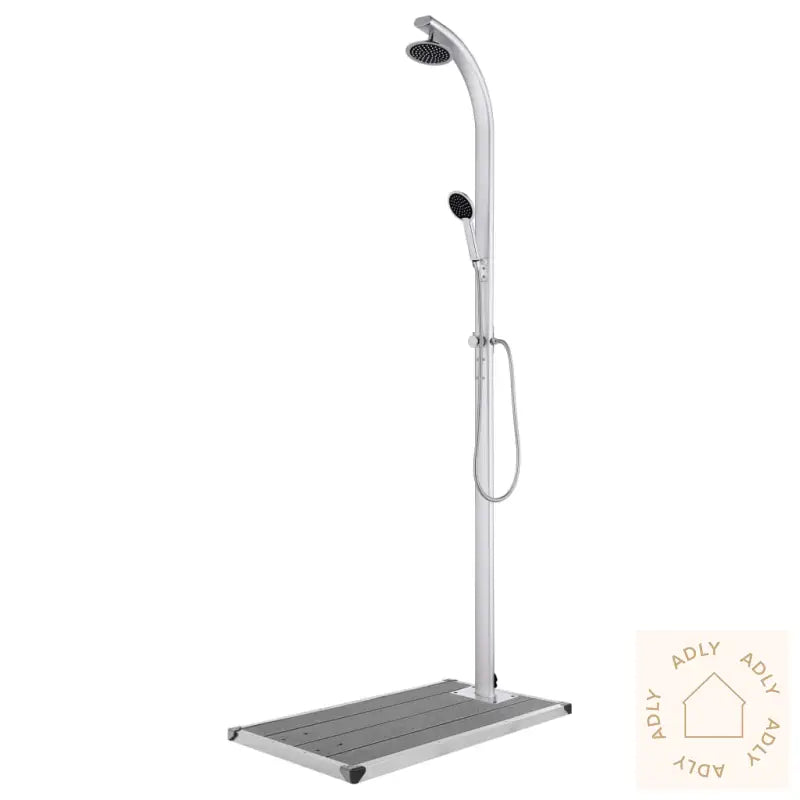 Hagedusj Med Grått Dusjbrett 220 Cm Aluminium