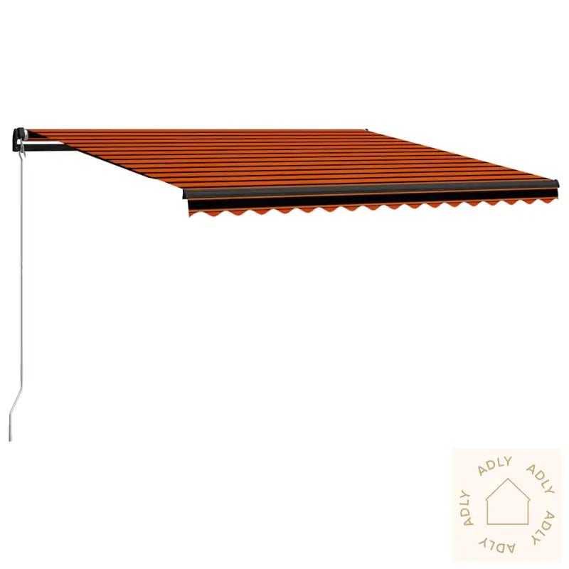 Manuell Uttrekkbar Markise Med Led 450X300 Cm Oransje Og Brun