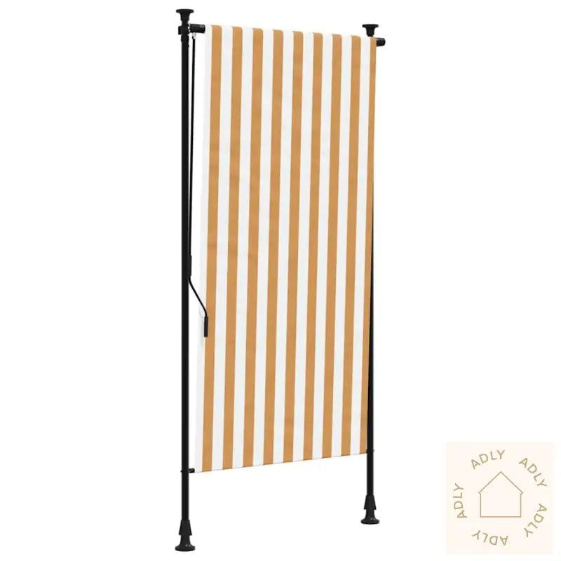 Utendørs Rullegardin Oransje Og Hvit 120X270 Cm Stoff Og Stål