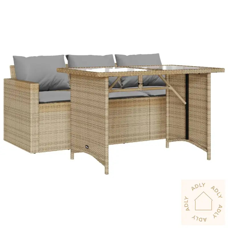 Hagespisegruppe Med Puter 2 Deler Beige Polyrotting