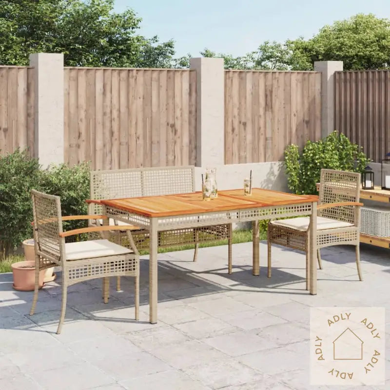 Hagespisegruppe Med Puter 4 Deler Beige Polyrotting