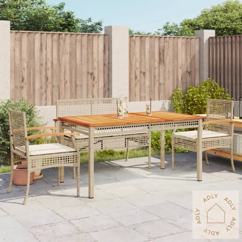 Hagespisegruppe Med Puter 5 Deler Polyrotting Beige