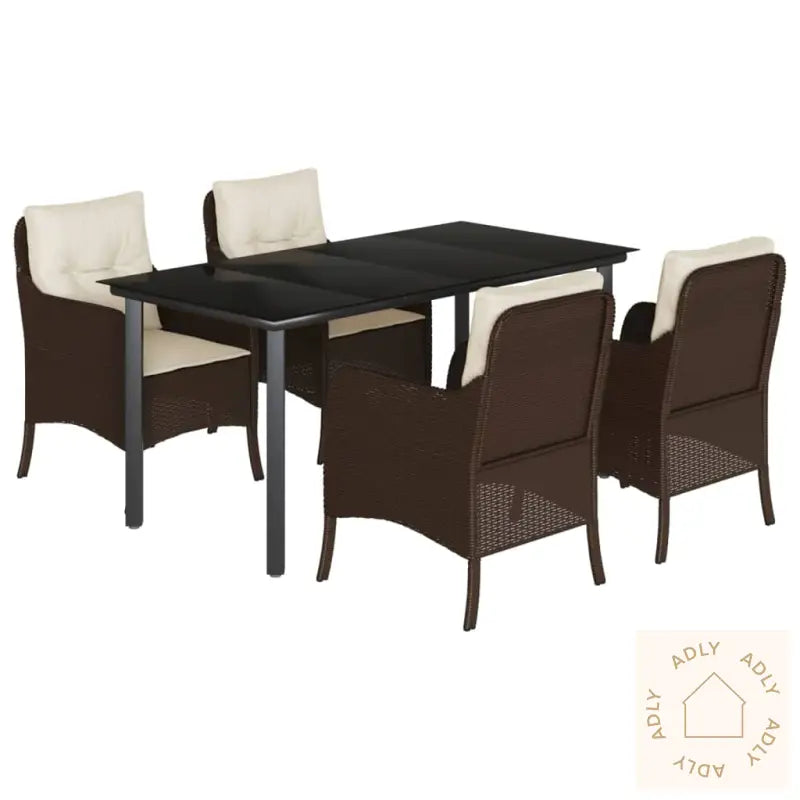 Hagespisegruppe Med Puter 5 Deler Polyrotting Brun