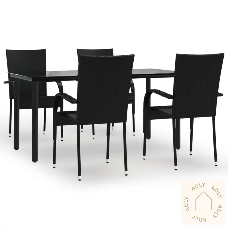 Hagespisegruppe 5 Deler Svart Polyrotting