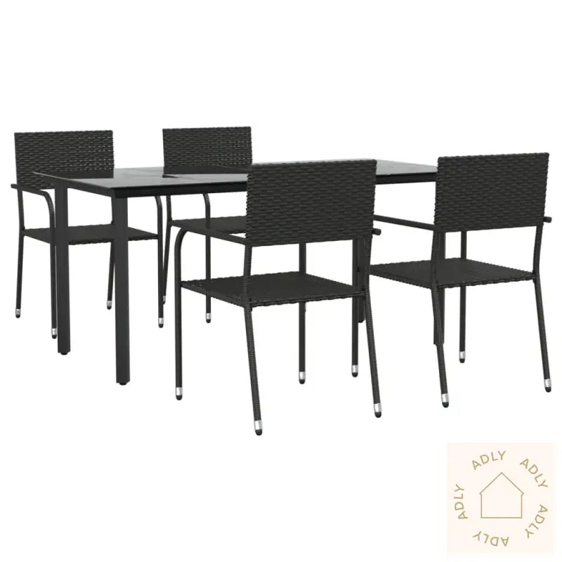Hagespisegruppe 5 Deler Svart Polyrotting