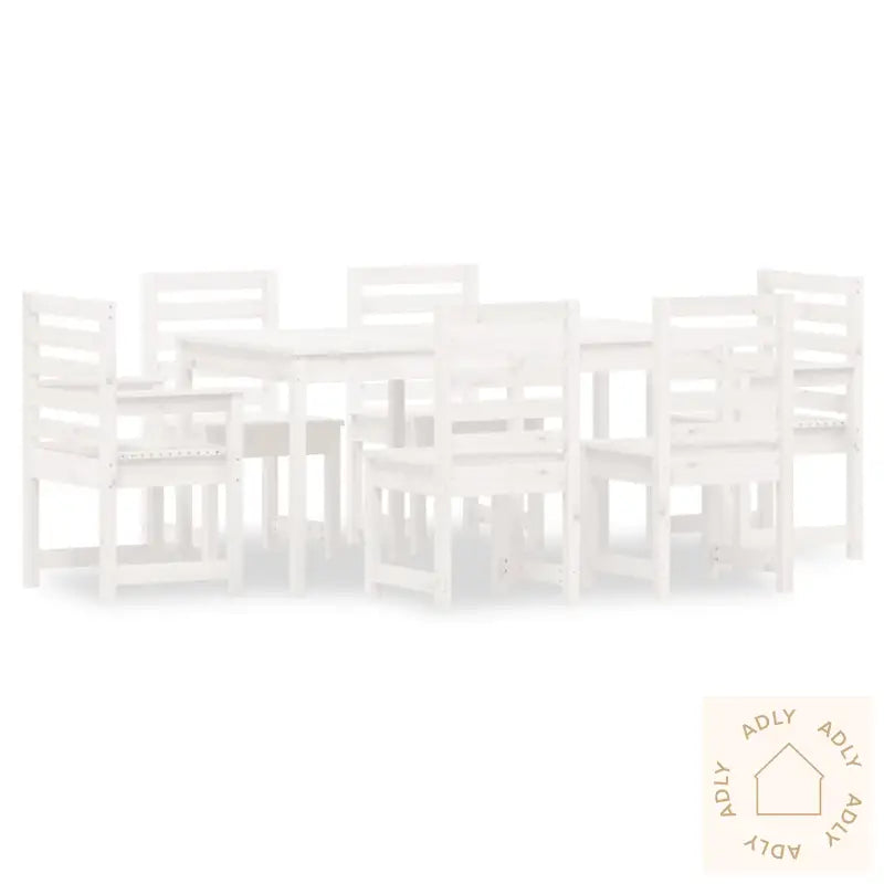 Hagespisestue 7 Deler Hvit Heltre Furu