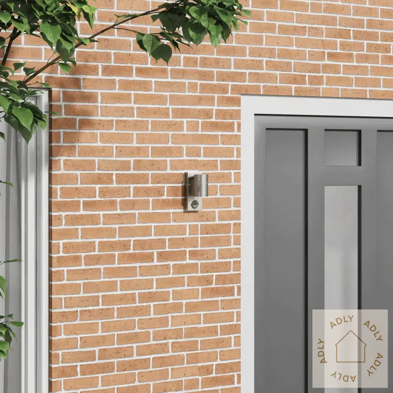 Utendørs Vegglampe Med Sensor I Sølv Rustfritt Stål Ip44