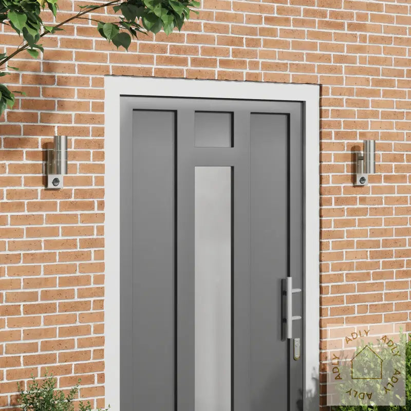 Utendørs Vegglamper Med Sensor 2 Stk Sølv Rustfritt Stål Ip44