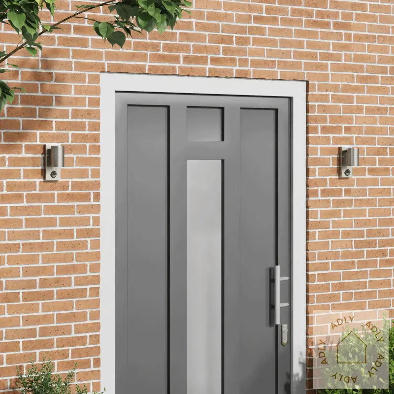 Utendørs Vegglys Med Sensor 2 Stk Sølv Rustfritt Stål Ip44