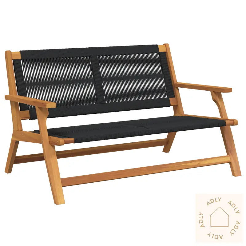 Hagebenk Svart 76X122X73 Cm Solid Akasietre