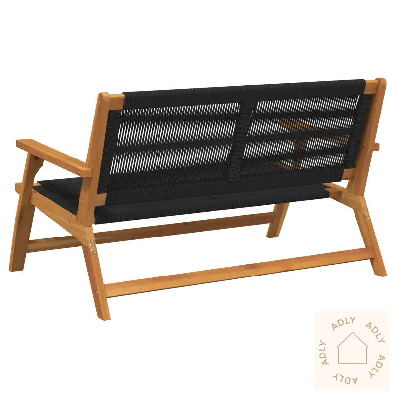 Hagebenk Svart 76X122X73 Cm Solid Akasietre