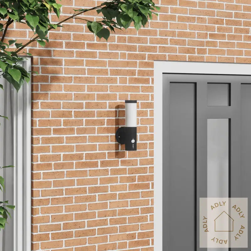 Utevegglampe Med Sensor Svart Rustfritt Stål Ip44