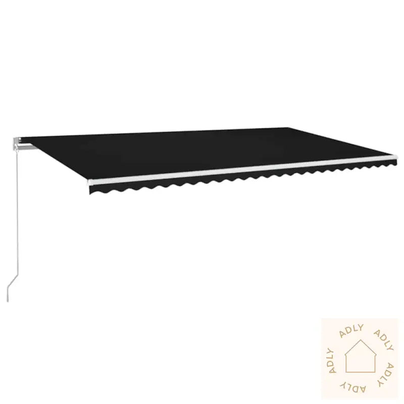 Manuell Uttrekkbar Markise Med Led 600X300 Cm Antrasitt