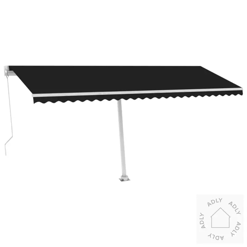 Manuell Uttrekkbar Markise Med Led 500X350 Cm Antrasitt