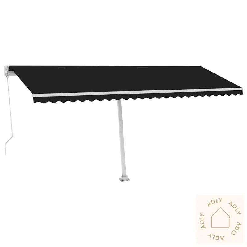 Manuell Uttrekkbar Markise Med Led 500X300 Cm Antrasitt