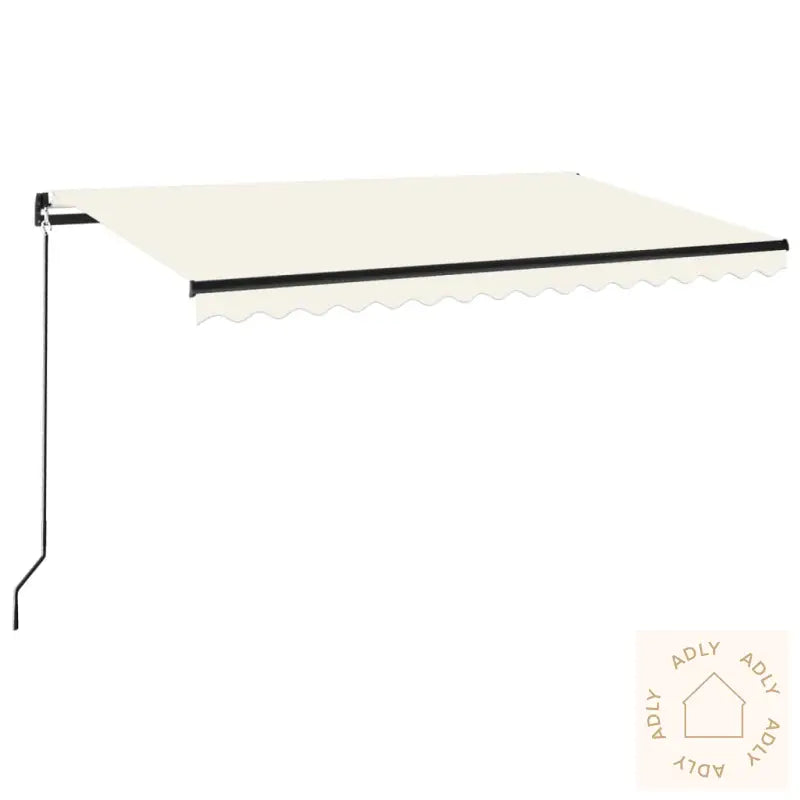 Manuell Uttrekkbar Markise 450X350 Cm Kremhvit