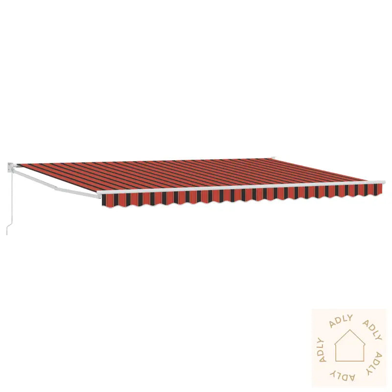 Manuell Uttrekkbar Markise Oransje Og Brun 500X300 Cm
