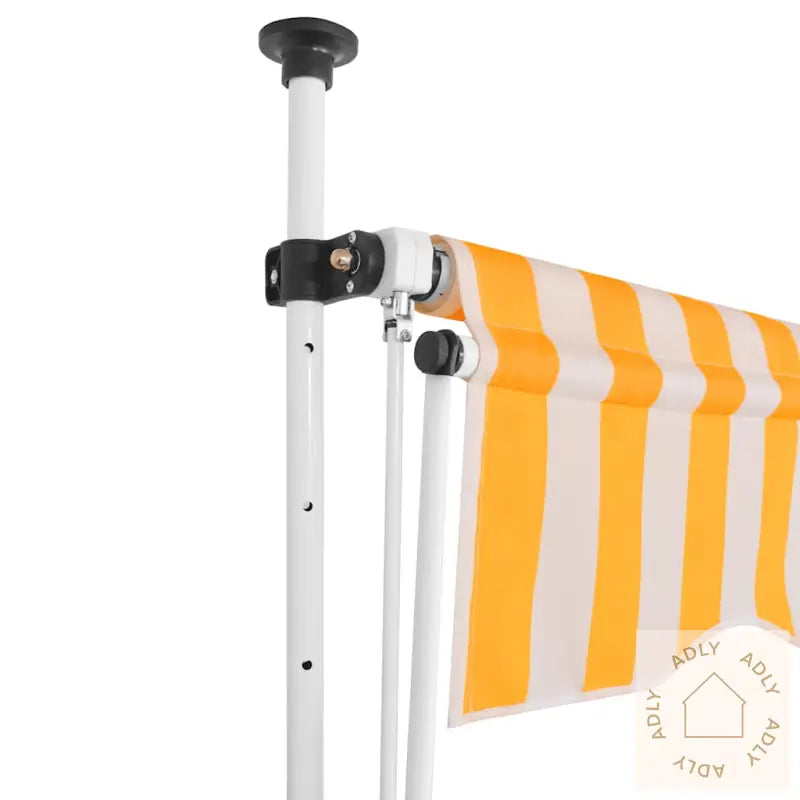 Manuell Uttrekkbar Markise 150 Cm Oransje Og Hvite Striper