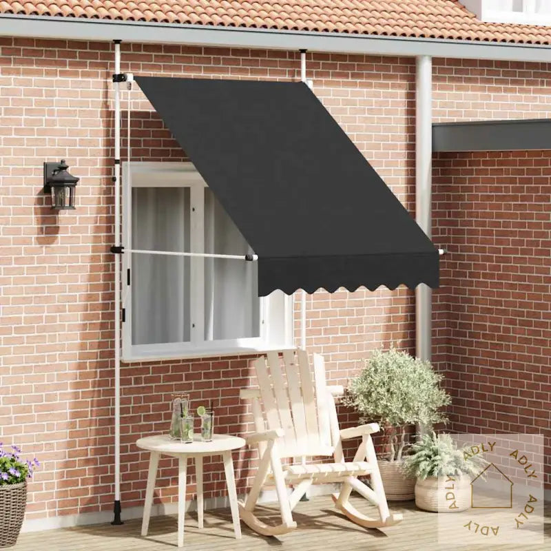 Manuell Uttrekkbar Markise 150 Cm Antrasitt