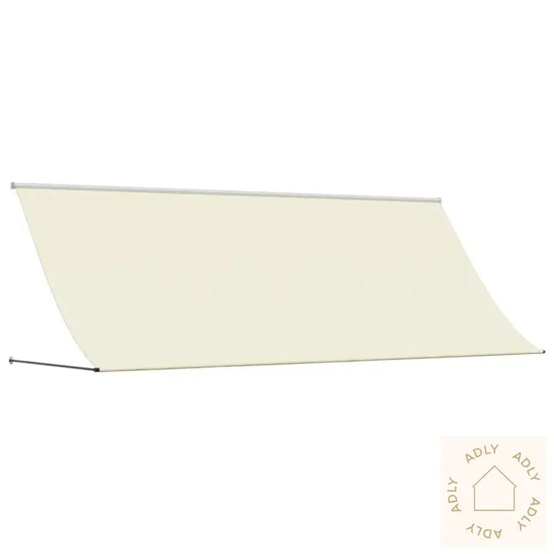 Uttrekkbar Markise Kremhvit 400X150 Cm Stoff Og Stål
