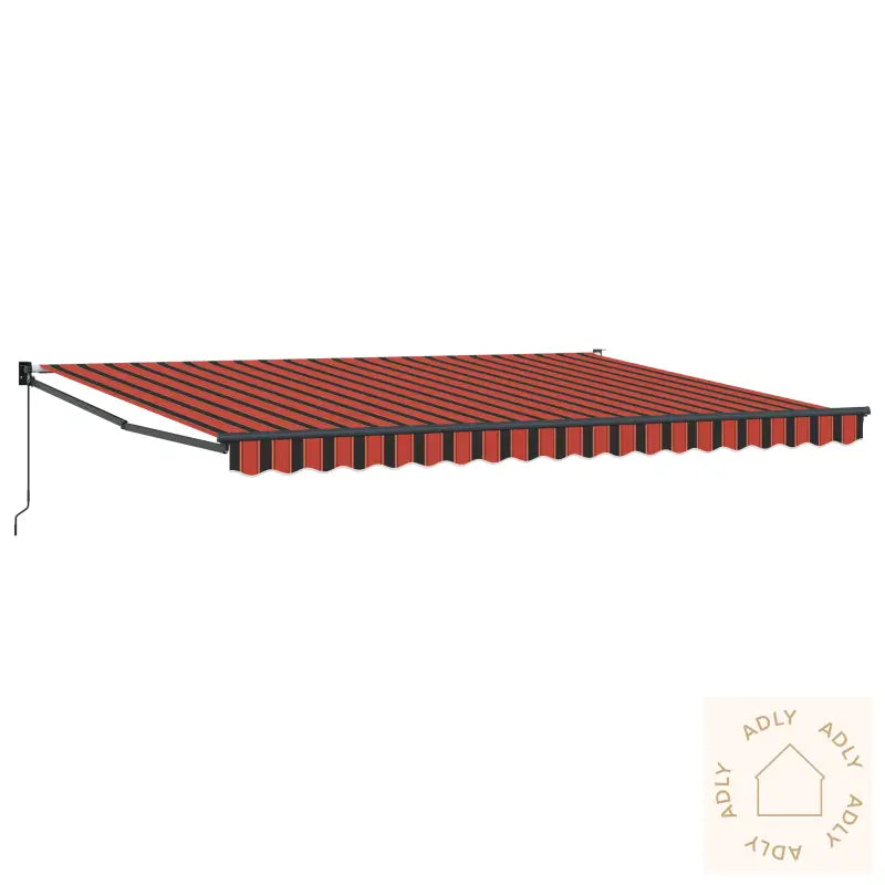 Manuell Uttrekkbar Markise Oransje Og Brun 450X300 Cm