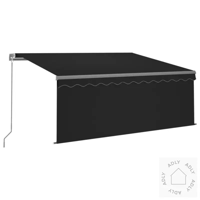 Manuell Uttrekkbar Markise Rullegardin Led 3X2,5 M Antrasitt