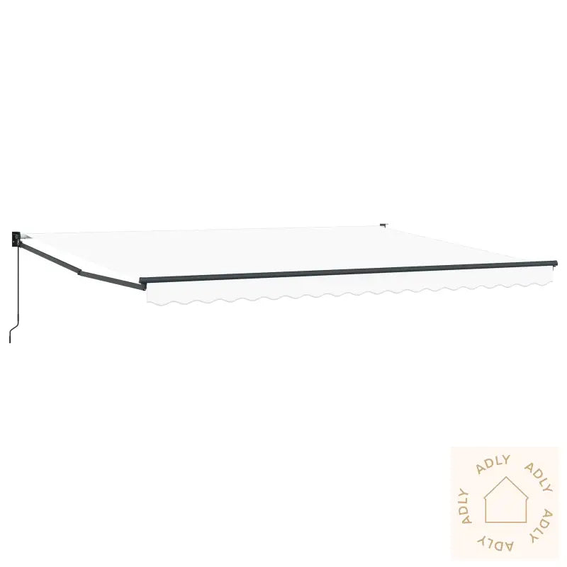 Manuell Uttrekkbar Markise Hvit 450X300 Cm