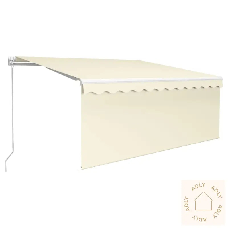 Manuell Uttrekkbar Markise Rullegardin&Led 3,5X2,5 M Kremhvit
