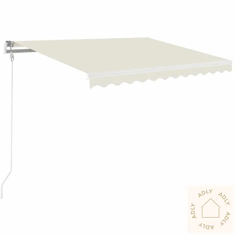 Manuell Uttrekkbar Markise 350X250 Cm Kremhvit