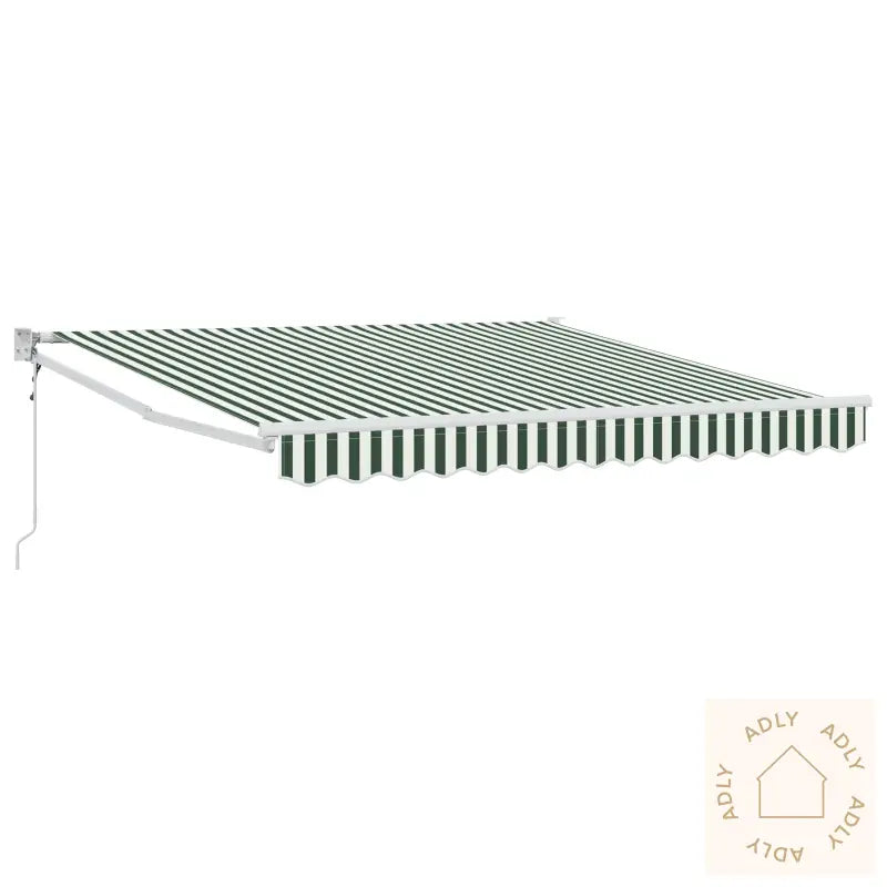 Automatisk Uttrekkbar Markise Grønn Og Hvit 350X250 Cm