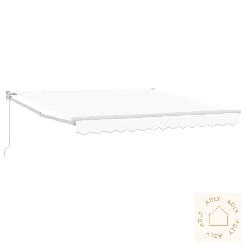 Manuell Uttrekkbar Markise Hvit 350X250 Cm