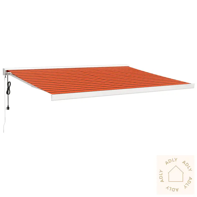 Uttrekkbar Markise Oransje Og Brun 4X3 M Stoff Og Aluminium