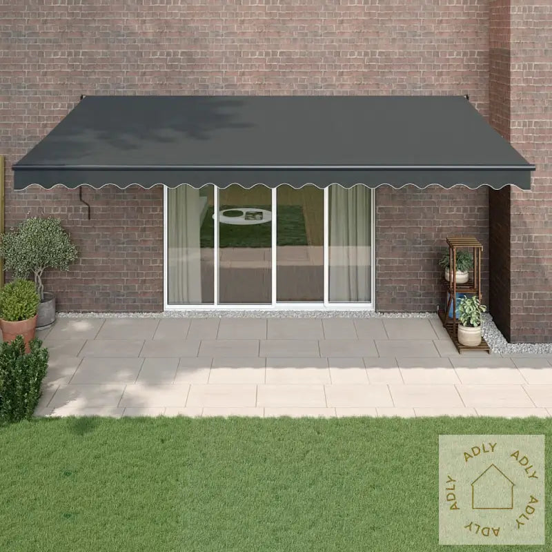 Uttrekkbar Markise Antrasitt 5X3 M Stoff Og Aluminium