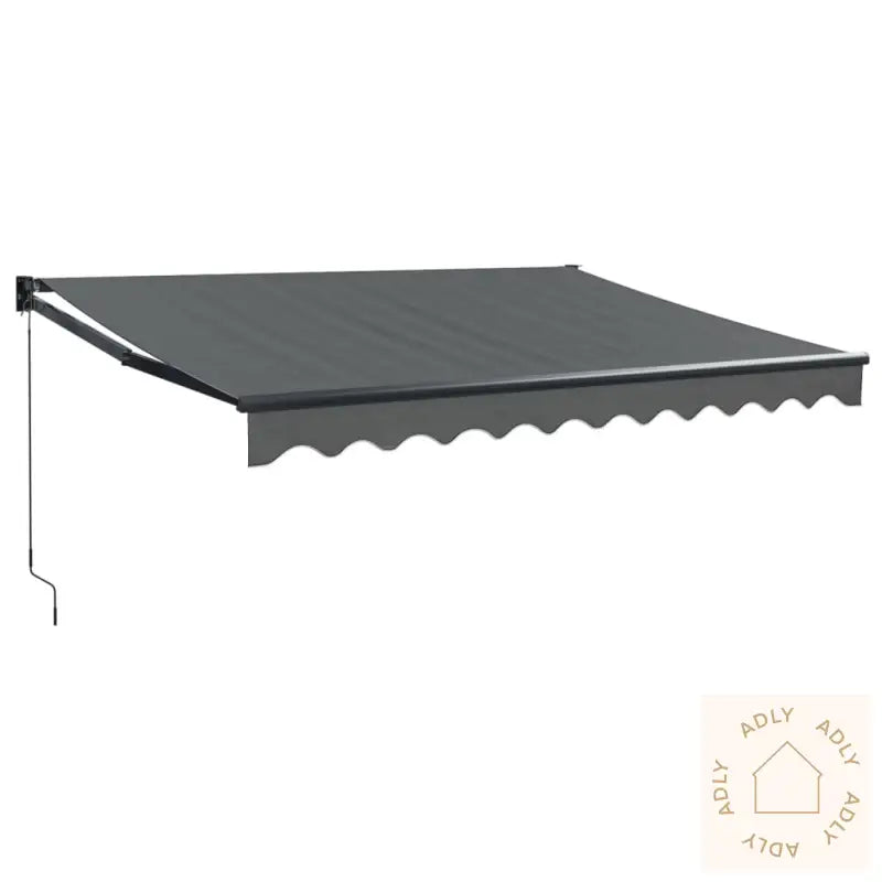Uttrekkbar Markise Antrasitt 3,5X2,5 M Stoff Og Aluminium