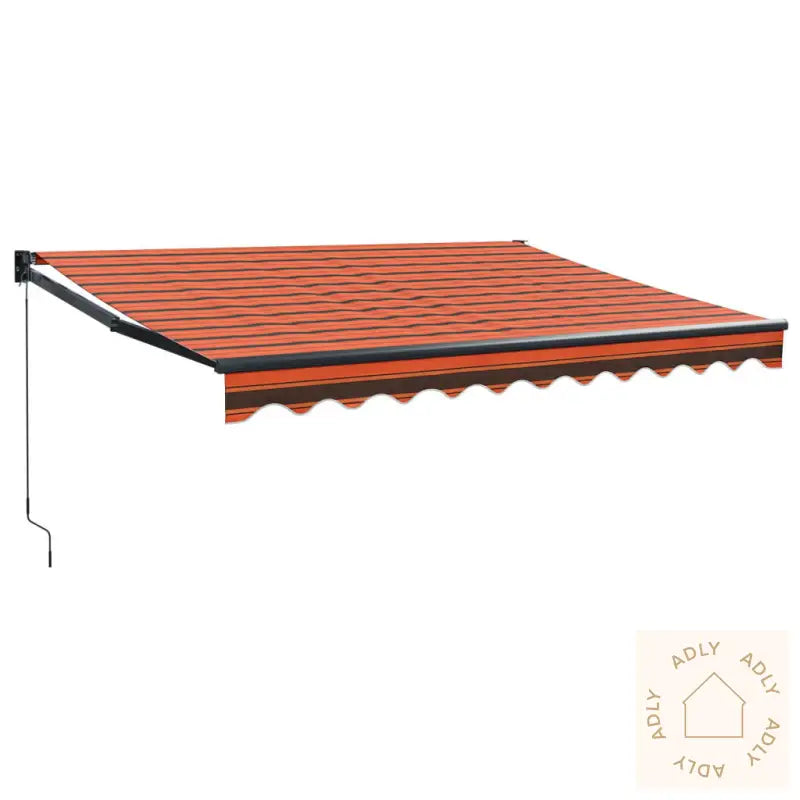 Uttrekkbar Markise Oransje Og Brun 3,5X2,5 M Stoff Og Aluminium