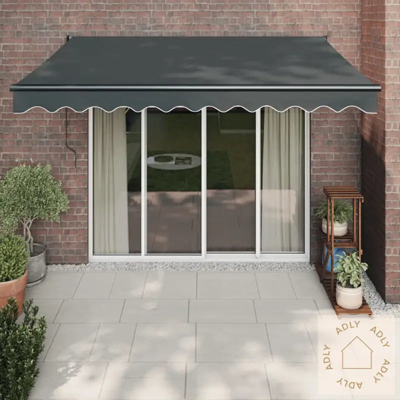 Uttrekkbar Markise Antrasitt 3,5X2,5 M Stoff Og Aluminium