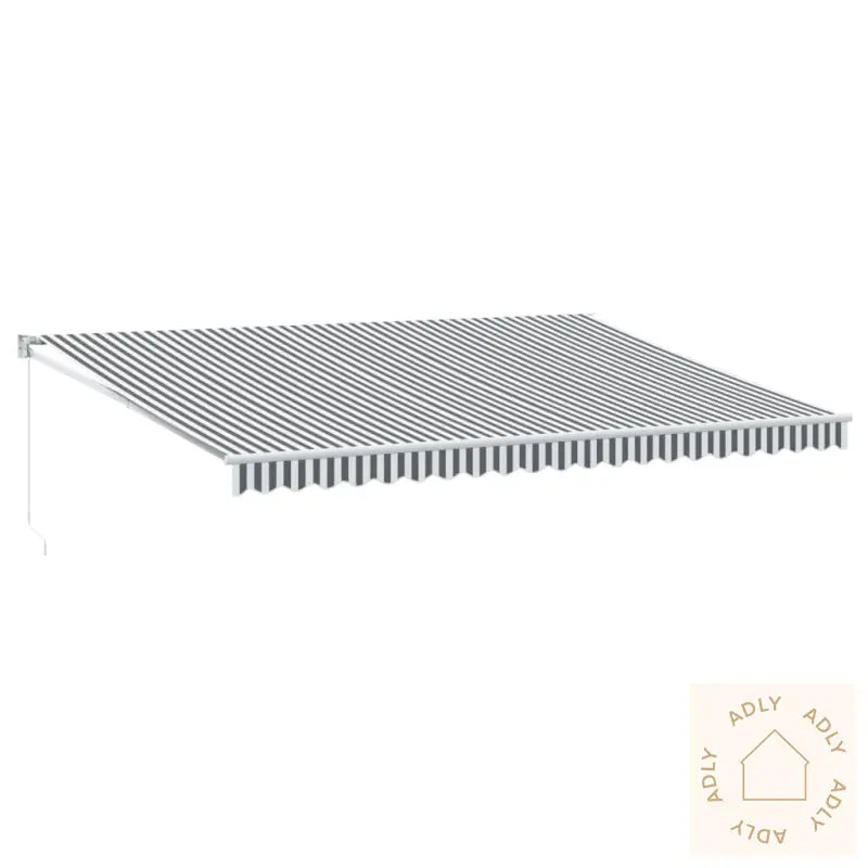 Uttrekkbar Markise Antrasitt Og Hvit 5X3 M Stoff Og Aluminium
