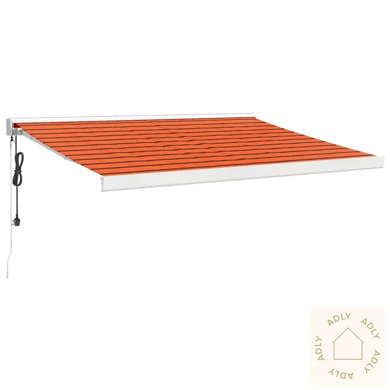 Uttrekkbar Markise Oransje Og Brun 3,5X2,5 M Stoff Og Aluminium