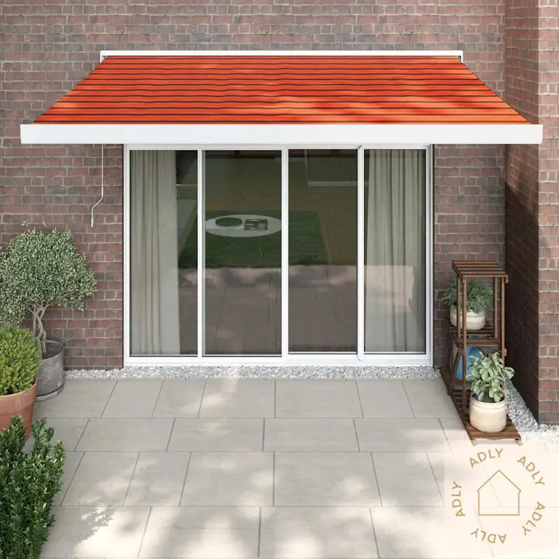 Uttrekkbar Markise Oransje Og Brun 3X2,5 M Stoff Og Aluminium