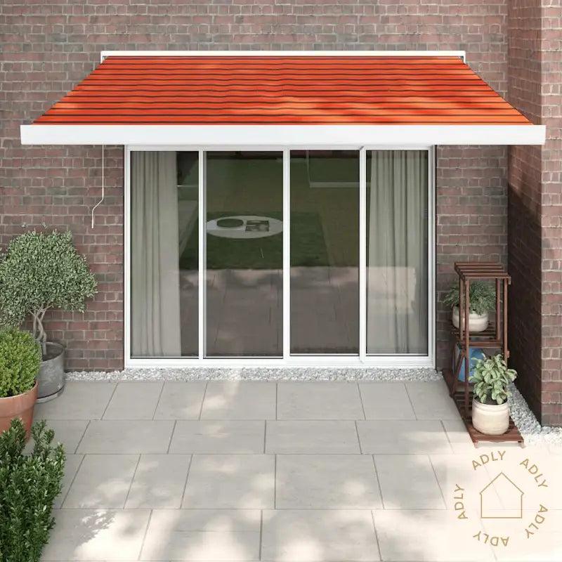 Uttrekkbar Markise Oransje Og Brun 3,5X2,5 M Stoff Og Aluminium