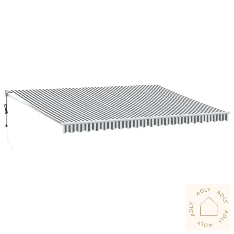 Uttrekkbar Markise Antrasitt Og Hvit 5X3 M Stoff Og Aluminium