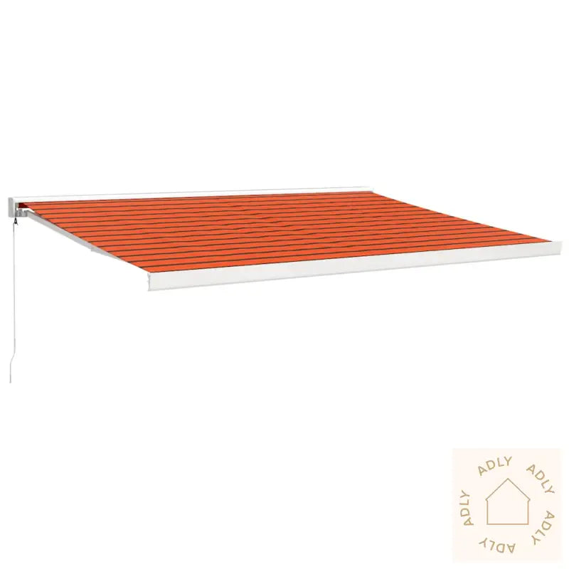 Uttrekkbar Markise Oransje Og Brun 4X3 M Stoff Og Aluminium