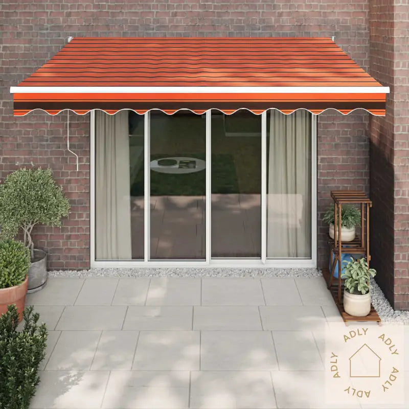 Uttrekkbar Markise Oransje Og Brun 3X2,5 M Stoff Og Aluminium