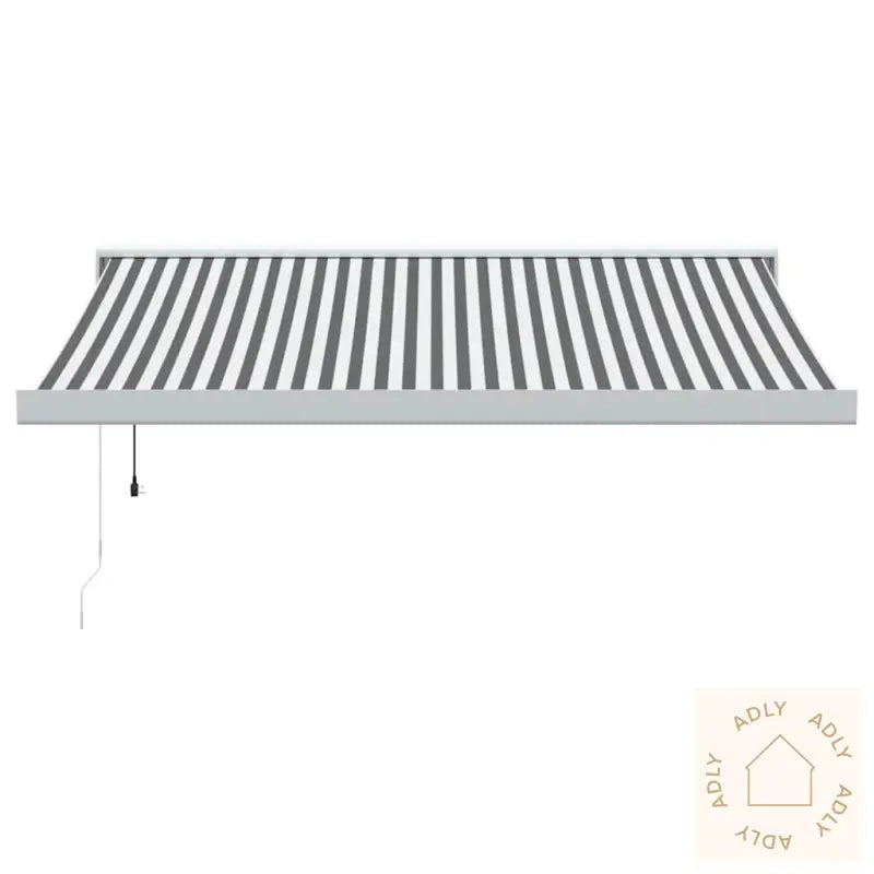 Uttrekkbar Markise Antrasitt Og Hvit 3,5X2,5 M Stoff Aluminium