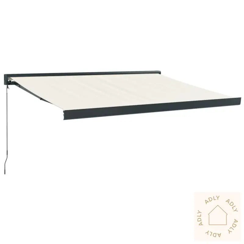 Uttrekkbar Markise Kremhvit 3X2,5 M Stoff Og Aluminium