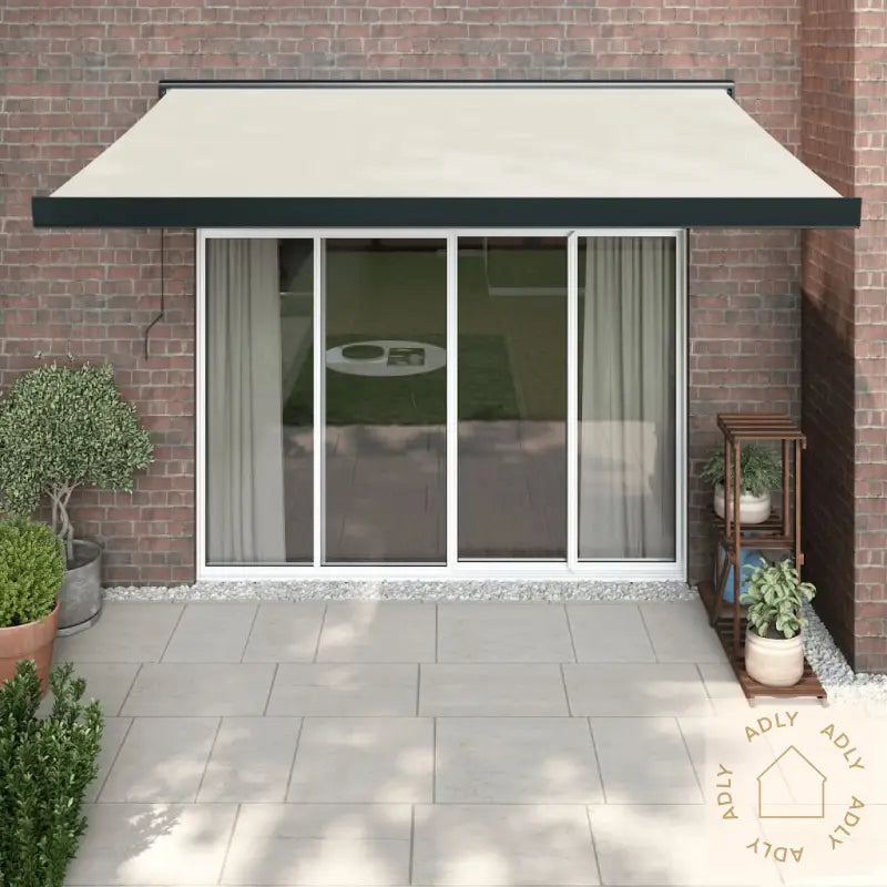 Uttrekkbar Markise Kremhvit 3X2,5 M Stoff Og Aluminium